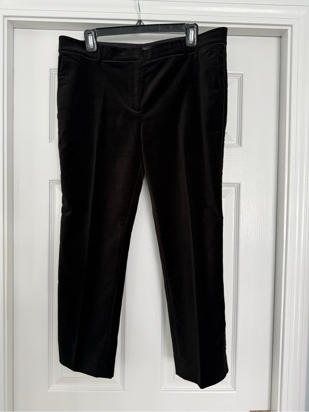 Ann Taylor Black Velvet Petite Devin Fit Ankle Trousers - 12P